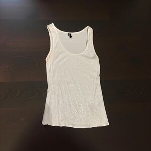 Maurices White Glitter Tank Top